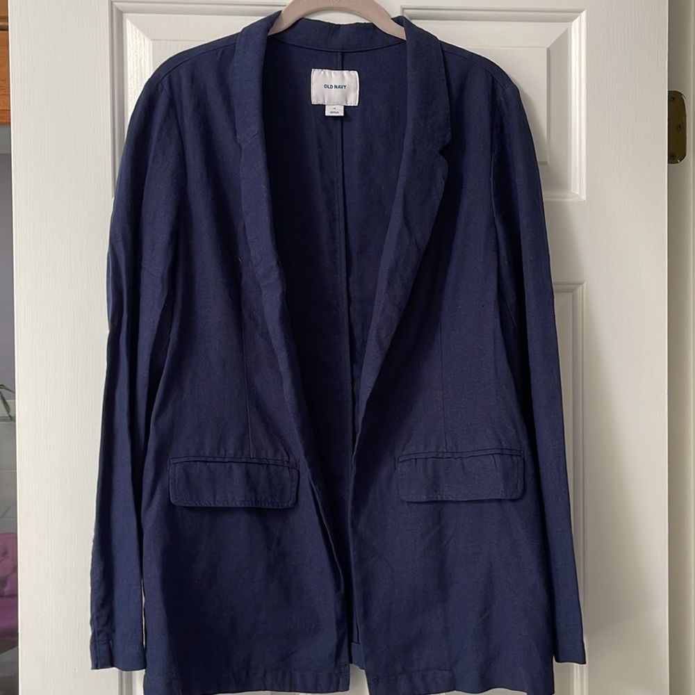 OLD NAVY CLASSIC LINEN/VISCOSE NEVY BLUE BLAZER SZ M